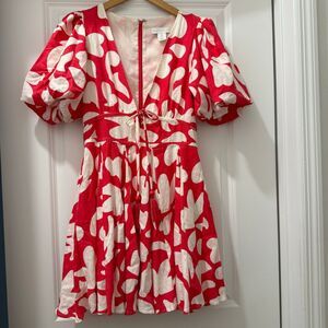 House of Harlow 1960 Red and White Mini Dress